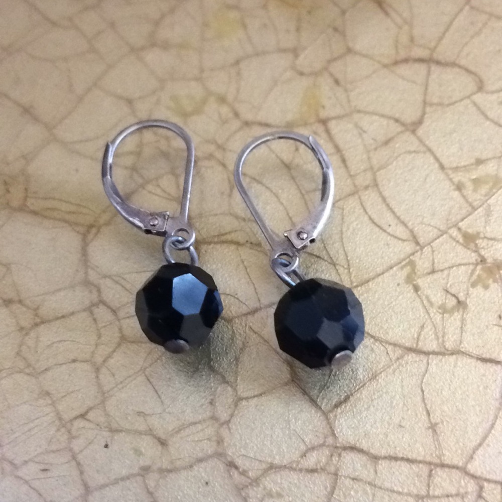 Onyx black jewel earrings